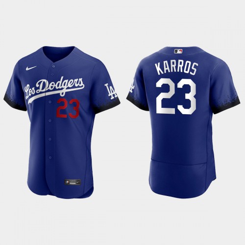 Los Angeles Los Angeles Dodgers #23 Eric Karros Men's 2021 City Connect Authentic Jersey Royal Men's
