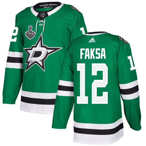 Adidas Dallas Stars #12 Radek Faksa Green Home Authentic 2020 Stanley Cup Final Stitched Jersey Men's