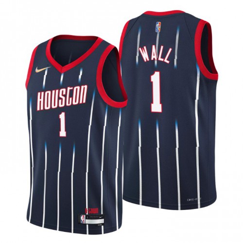 Houston Houston Rockets #1 John Wall Mens Navy 2021/22 Swingman Jersey - City Edition Mens