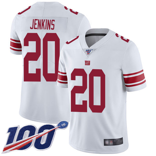New York Giants #20 Janoris Jenkins White Men's Stitched 100th Season Vapor Limited Jersey Men's