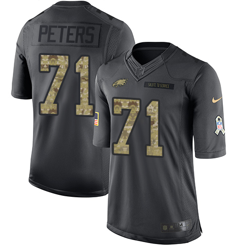 Philadelphia Eagles #71 Jason Peters Black Youth Stitched Limited 2016 Salute to Service Jersey Youth