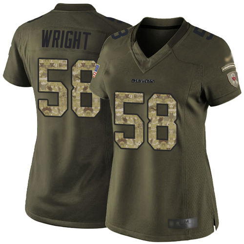 Bears #58 Darnell Wright Green Women's Stitched Limited 2015 Salute To Service Jersey