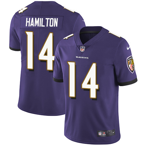 Ravens #14 Kyle Hamilton Purple Team Color Men's Stitched Vapor Untouchable Limited Jersey
