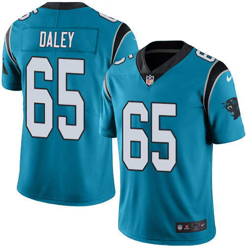 Carolina Panthers #65 Dennis Daley Blue Men's Stitched Limited Rush Jersey Men's