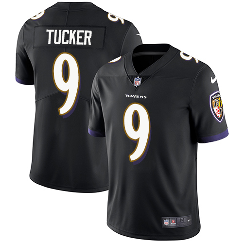 Ravens #9 Justin Tucker Black Alternate Youth Stitched Vapor Untouchable Limited Jersey