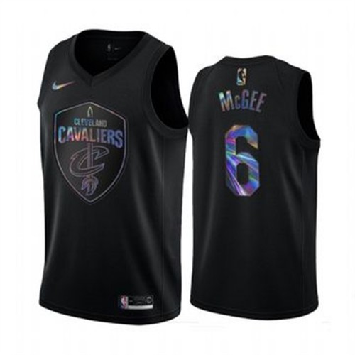 Cleveland Cavaliers #6 JaVale McGee Mens Iridescent Holographic Collection Jersey - Black Mens