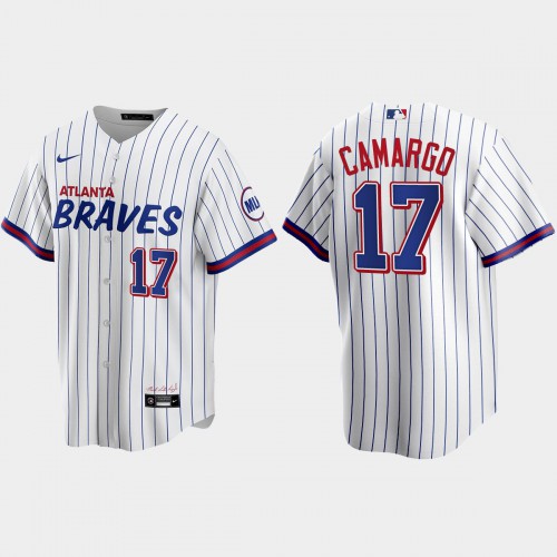 Atlanta Atlanta Braves #17 Johan Camargo White Men's 2021 City Connect Replica Jersey Men's