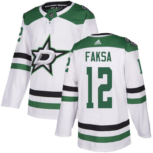 Adidas Dallas Stars #12 Radek Faksa White Road Authentic Stitched Jersey Men's