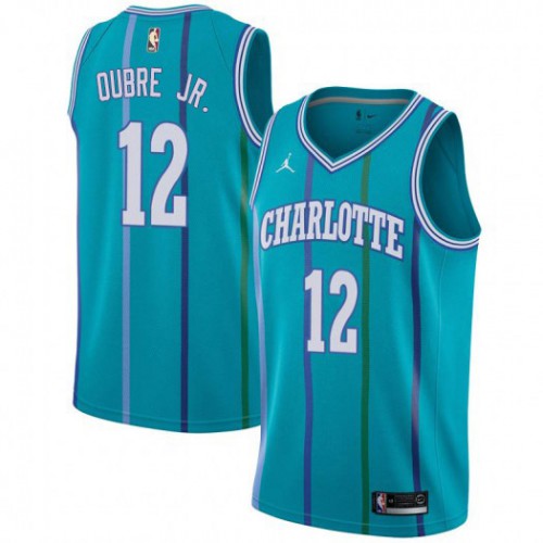 Charlotte Hornets #12 Kelly Oubre Jr. Youth Aqua Jordan Swingman Hardwood Classics Jersey Youth