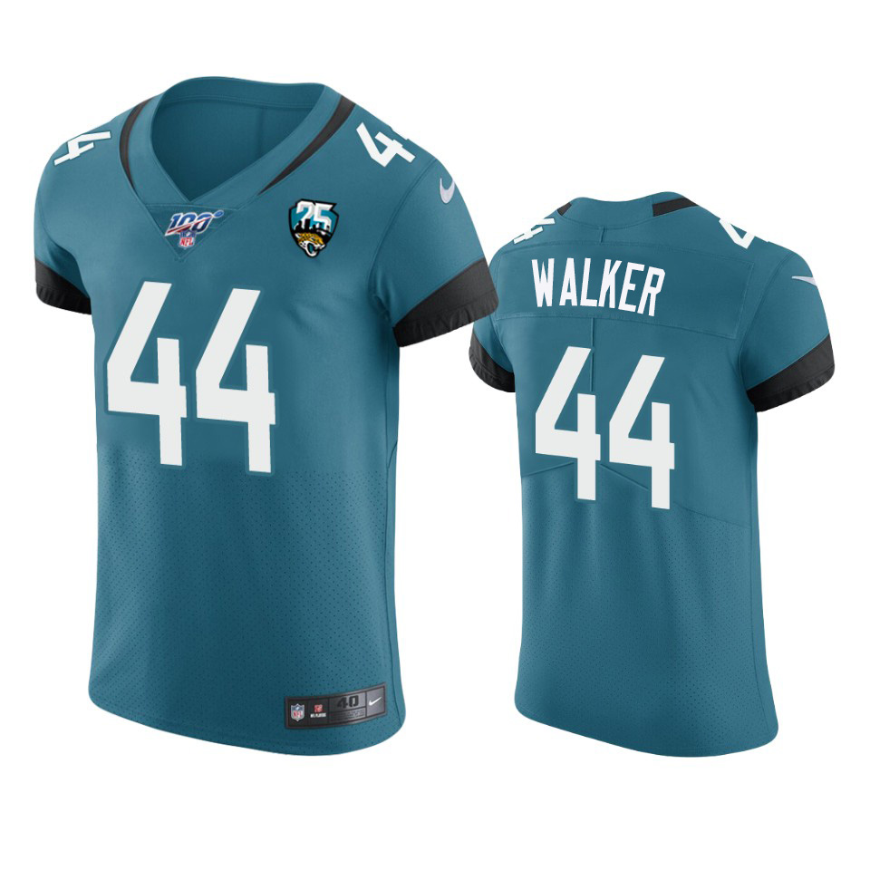 Jaguars #44 Travon Walker Teal 25th Season Vapor Elite Stitched Jersey