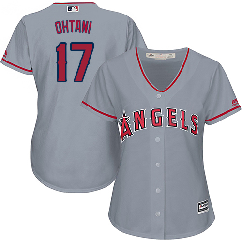 Los Angeles Angels #17 Shohei Ohtani Grey Road Women's Stitched Jersey Womens