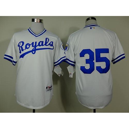 Kansas City Royals #35 Eric Hosmer White 1974 Turn Back The Clock Stitched Jersey Men's