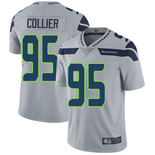 Seattle Seahawks #95 L.J. Collier Grey Alternate Men's Stitched Vapor Untouchable Limited Jersey Men's