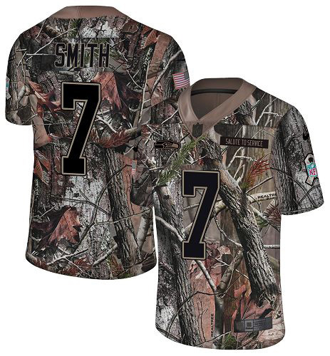 Seahawks #7 Geno Smith Camo Youth Stitched Limited Rush Realtree Jersey
