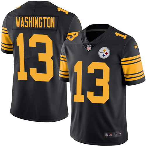 Pittsburgh Steelers #13 James Washington Black Youth Stitched Limited Rush Jersey Youth