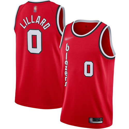 Portland Trail Blazers #0 Damian Lillard Red Swingman Hardwood Classics Jersey Mens