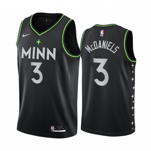 Minnesota Timberwolves #3 Jaden McDaniels Black Youth Swingman 2020-21 City Edition Jersey Youth