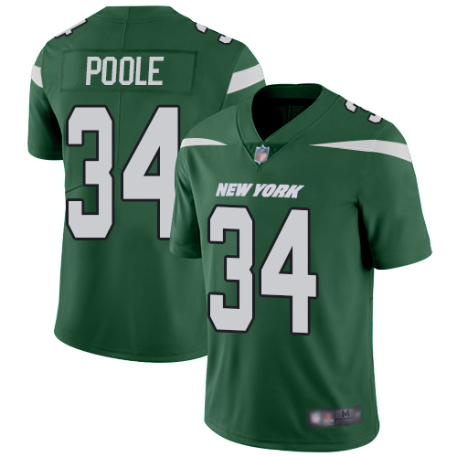 New York Jets #34 Brian Poole Green Team Color Men's Stitched Vapor Untouchable Limited Jersey Men's
