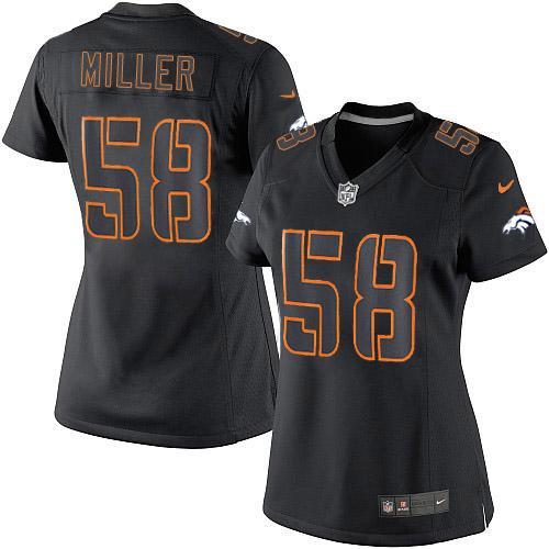 Denver Broncos #58 Von Miller Black Impact Women's Stitched Limited Jersey Womens