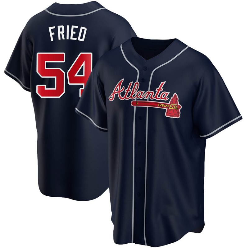 Men's Youth Women's Atlanta Braves #54 Max Fried Navy Alternate 2020 Jersey