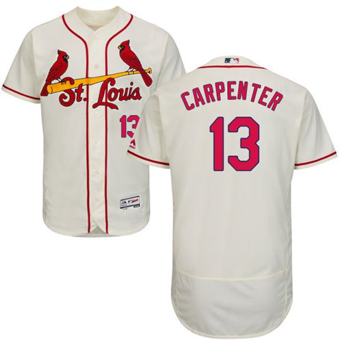 St.Louis Cardinals #13 Matt Carpenter Cream Flexbase Authentic Collection Stitched Jersey Men's