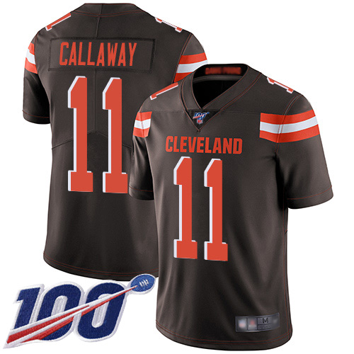 Cleveland Browns #11 Antonio Callaway Brown Team Color Men's Stitched 100th Season Vapor Limited Jersey Men's