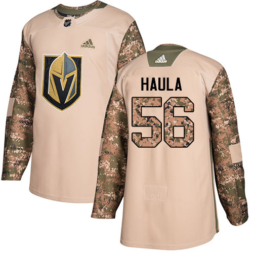 Adidas Golden Vegas Golden Knights #56 Erik Haula Camo Authentic 2017 Veterans Day Stitched Jersey Men's