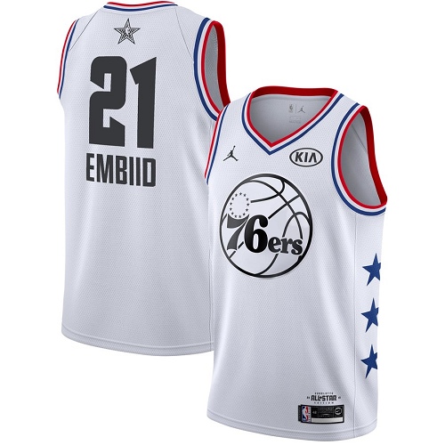 Philadelphia 76ers #21 Joel Embiid White Youth Jordan Swingman 2019 All-Star Game Jersey Youth