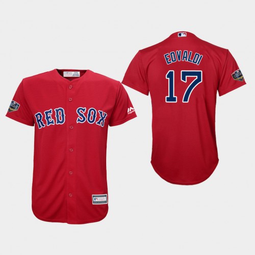Boston Red Sox #17 Nathan Eovaldi Red Cool Base 2018 World Series Stitched Youth Jersey Youth