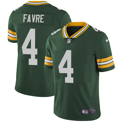 Green Bay Packers #4 Brett Favre Green Team Color Men's Stitched Vapor Untouchable Limited Jersey Men's