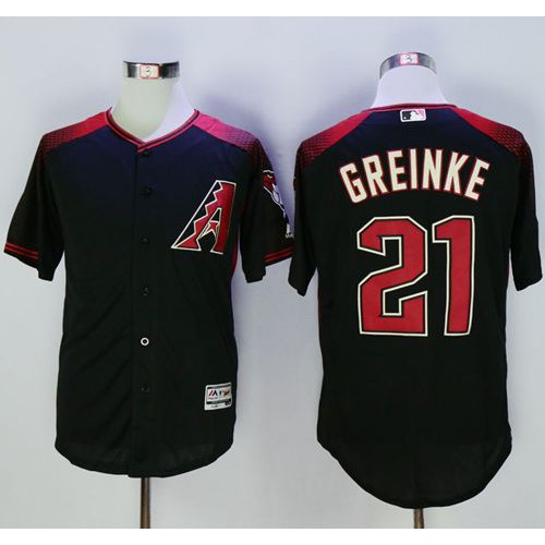 Arizona Diamondbacks #21 Zack Greinke Black/Brick New Cool Base Stitched Jersey Men's