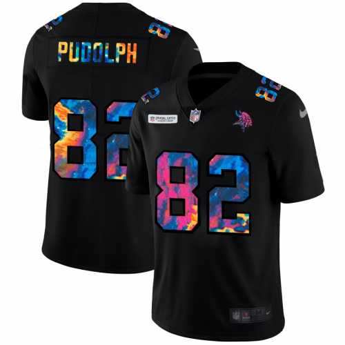 Minnesota Minnesota Vikings #82 Kyle Rudolph Men's Multi-Color Black 2020 Crucial Catch Vapor Untouchable Limited Jersey Men's