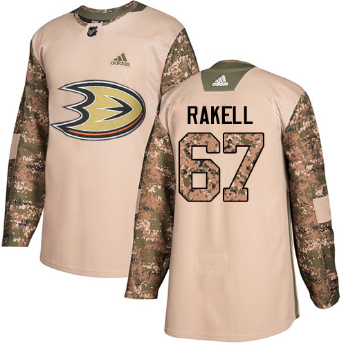 Adidas Anaheim Ducks #67 Rickard Rakell Camo Authentic 2017 Veterans Day Stitched Jersey Men's