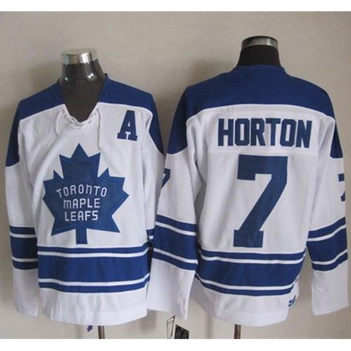 Maple Toronto Maple Leafs #7 Tim Horton White CCM Throwback Third Stitched Jersey Men's