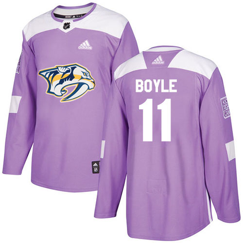 Adidas Nashville Predators #11 Brian Boyle Purple Authentic Fights Cancer Stitched Jersey Men's