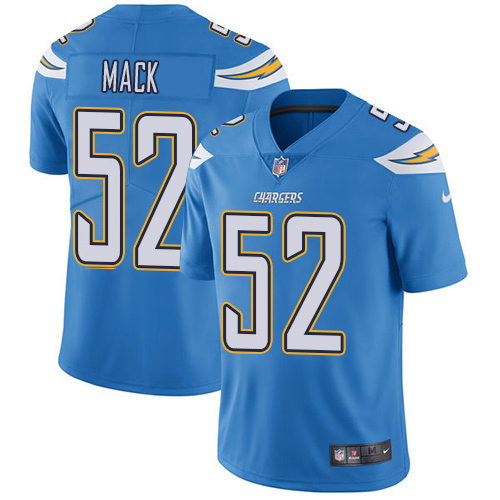 Chargers #52 Khalil Mack Electric Blue Alternate Men's Stitched Vapor Untouchable Limited Jersey