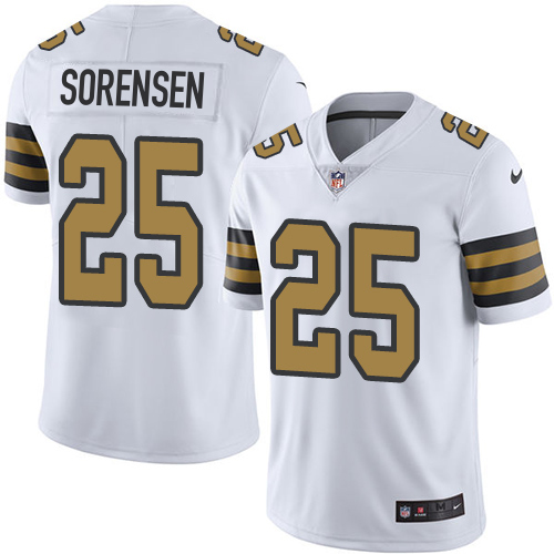Saints #25 Daniel Sorensen White Youth Stitched Limited Rush Jersey