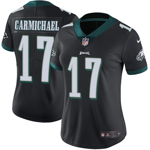 Philadelphia Eagles #17 Harold Carmichael Black Alternate Women's Stitched Vapor Untouchable Limited Jersey Womens