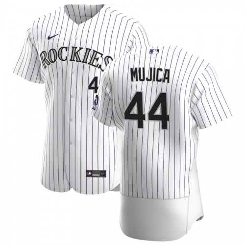 Colorado Colorado Rockies #44 Jose Mujica Men's White Home 2020 Authentic Player Jersey Men's