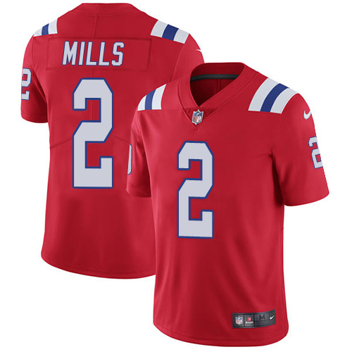 Patriots #2 Jalen Mills Red Alternate Youth Stitched Vapor Untouchable Limited Jersey