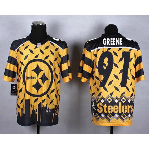 Pittsburgh Steelers #91 Kevin Greene Gold Men's Stitched Elite Noble Fashion Jersey Men's
