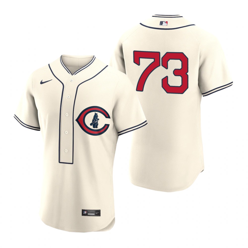 Chicago Cubs #73 Adbert Alzolay Men's 2022 Field Of Dreams Authentic Jersey - Cream