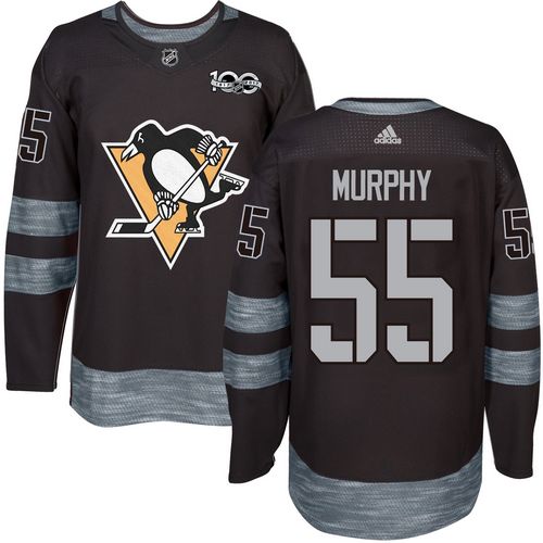 Adidas Pittsburgh Penguins #55 Larry Murphy Black 1917-2017 100th Anniversary Stitched Jersey Men's