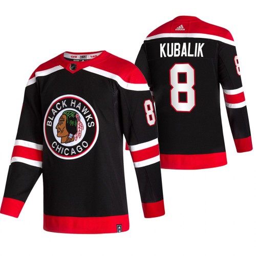 Chicago Chicago Blackhawks #8 Dominik Kubalik Black Men's Adidas 2020-21 Reverse Retro Alternate Jersey Men's