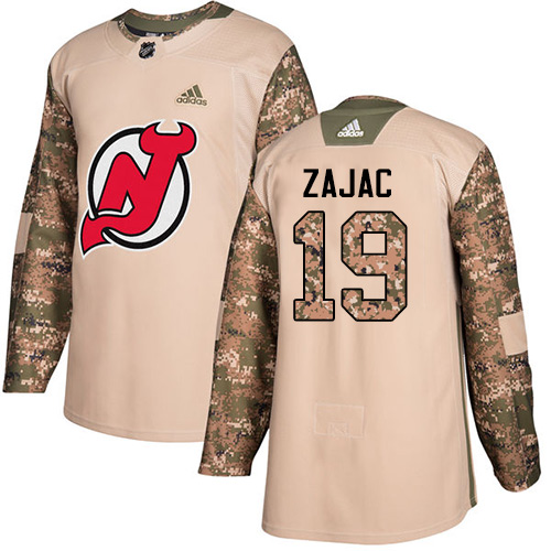 Adidas New Jersey Devils #19 Travis Zajac Camo Authentic 2017 Veterans Day Stitched Youth Jersey Youth