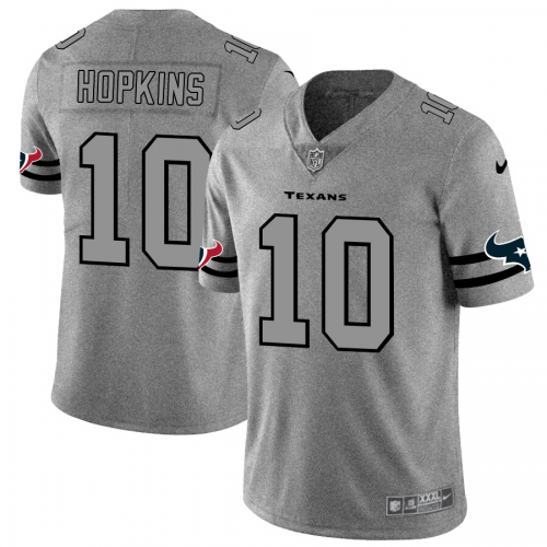 Houston Houston Texans #10 DeAndre Hopkins Men's Gray Gridiron II Vapor Untouchable Limited Jersey Men's