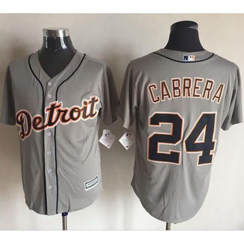 Detroit Tigers #24 Miguel Cabrera Grey New Cool Base Stitched Jersey Men's