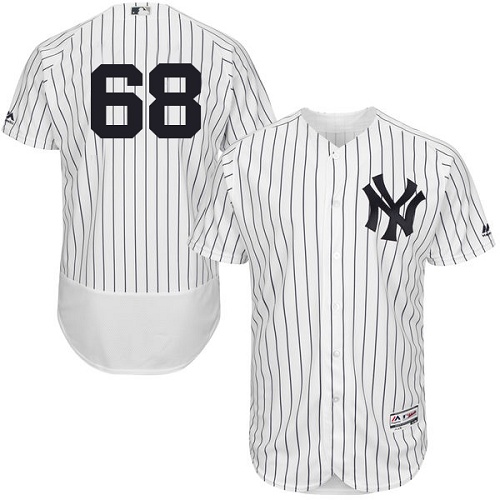 New York Yankees #68 Dellin Betances White Strip Flexbase Authentic Collection Stitched Jersey Men's
