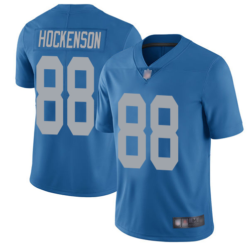 Detroit Lions #88 T.J. Hockenson Blue Throwback Men's Stitched Vapor Untouchable Limited Jersey Men's