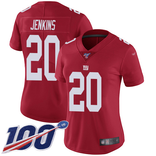 New York Giants #20 Janoris Jenkins Red Women's Stitched Limited Inverted Legend 100th Season Jersey Womens